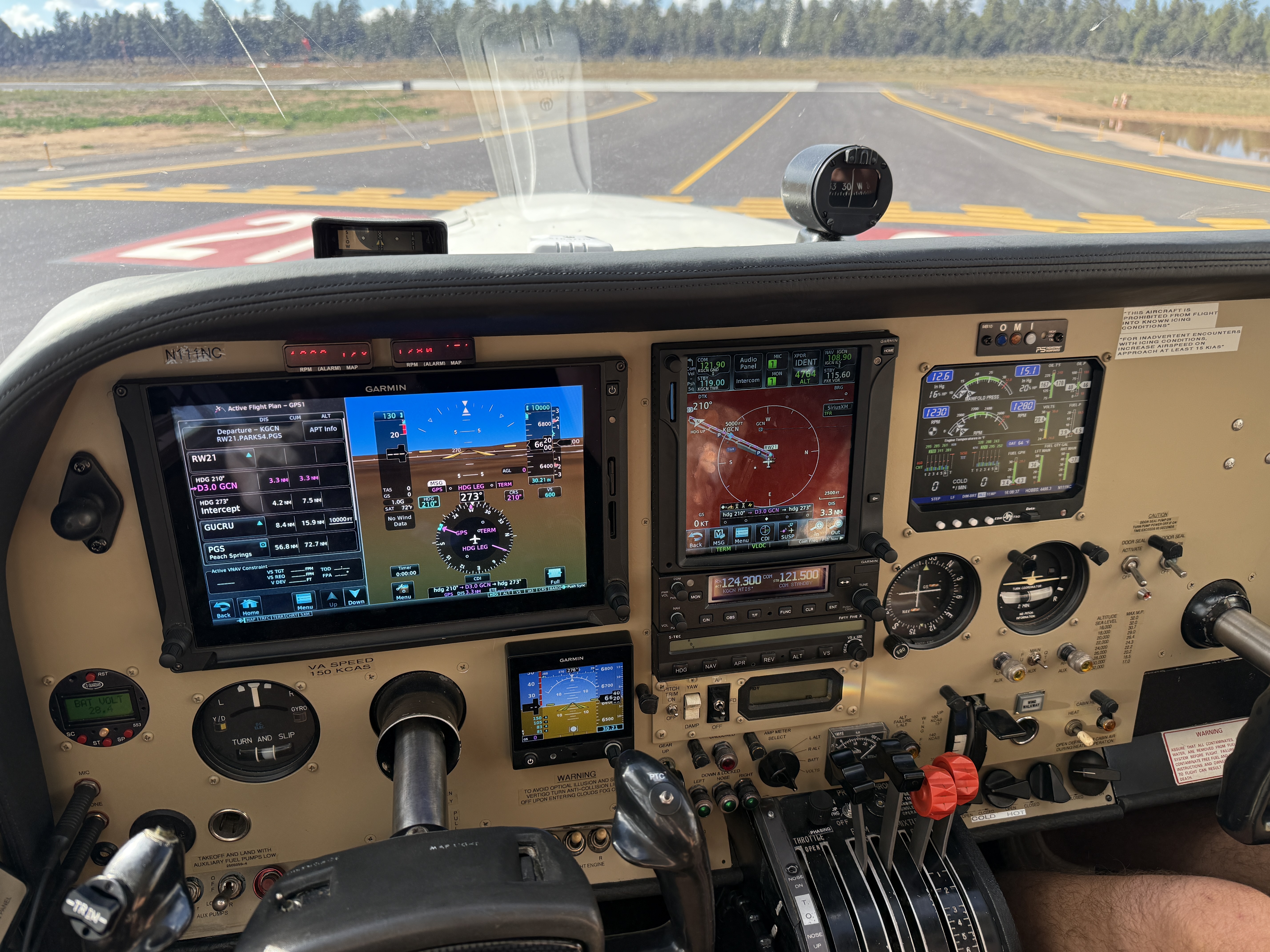 Front exterior view of the Cessna T310R on the ramp